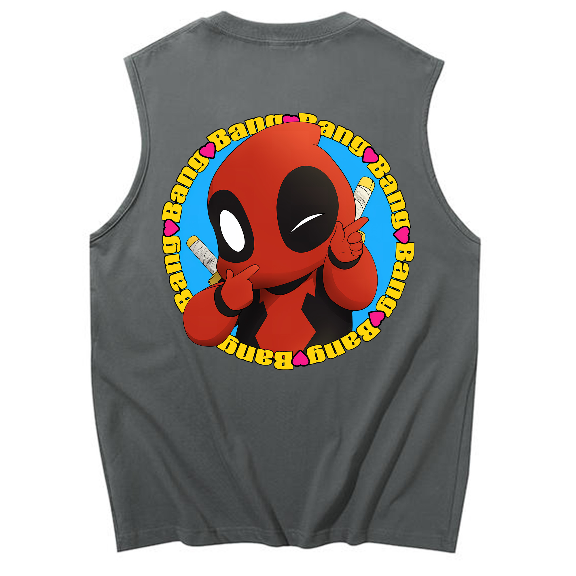 （画像用） Deadpool デッドプール コットン100％タンクトップ（背面プリント）